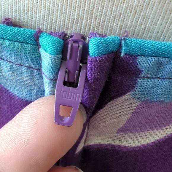 Vintage 60s 70s Dress Womens 11 M Purple Floral MCM Housewife Babydoll Frock - Picture 9 of 16